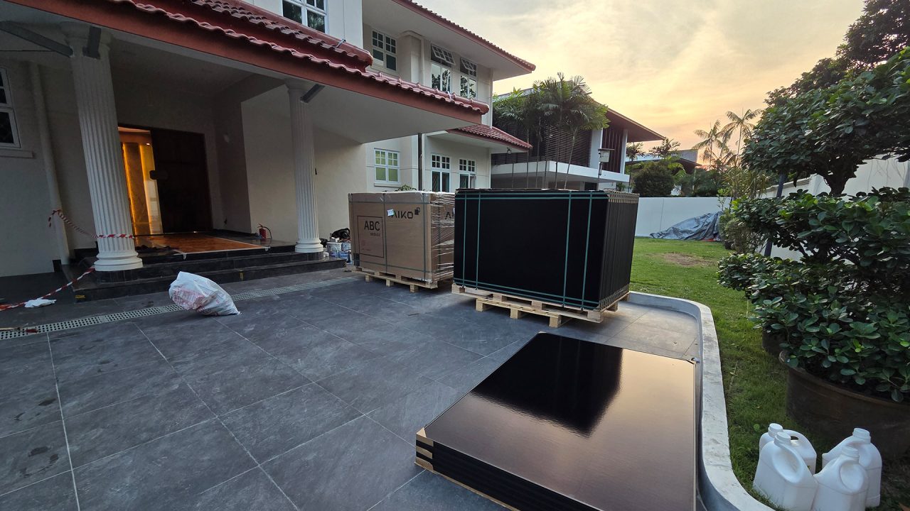 Solar panels being installed at a Leedon Park home